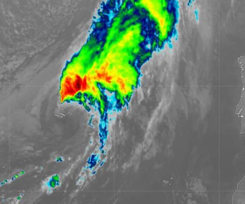 Hurricane Gabrielle over the Azores