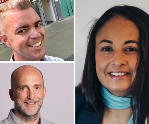 Joe Biggs (top left), Andy La Gette (bottom left) and Jennifer Lynch (right)