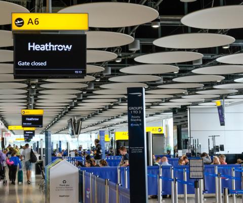 Check in gates at Heathrow airport