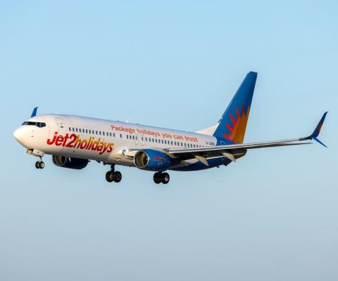 A Jet2holidays aircraft mid-flight