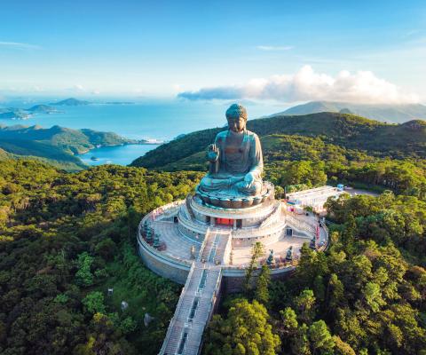 Ngong Ping on Lantau Island in Hong Kong is home of the Big Buddha