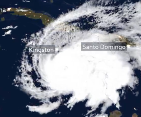 Hurricane Melissa trajectory Credit: BBC Weather