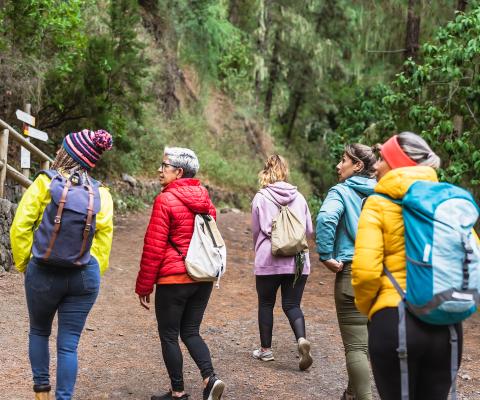 Group of women hiking in Spain