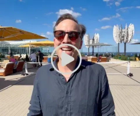 Harry Kemble onboard Celebrity Cruises' newest ship, Celebrity XCel