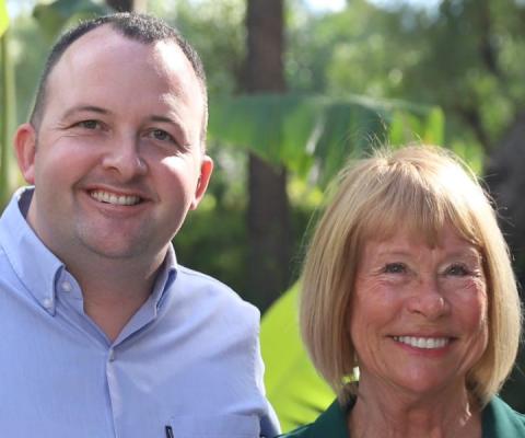 Dame Irene Hays pictured with Hays chief operating officer Jonathon Woodall-Johnston