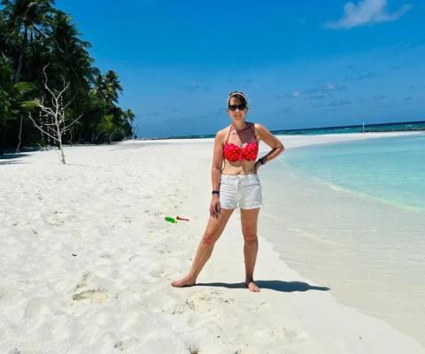 Caroline Joyner in the Maldives