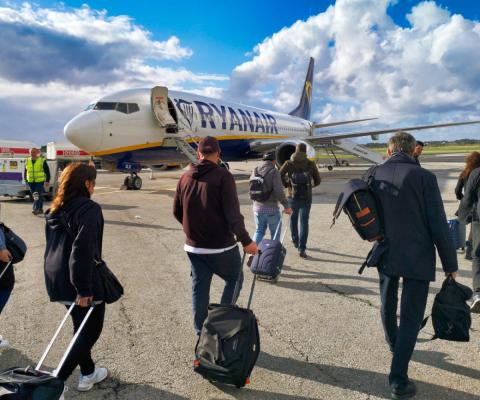 Ryanair passengers board