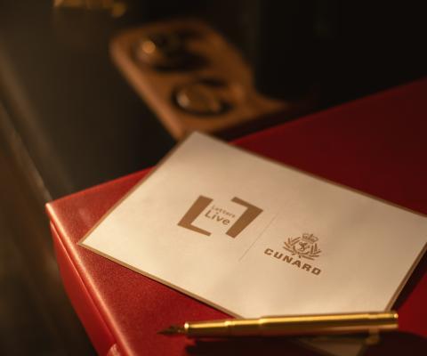 A letter underlining Cunard's new partnership with Letters Live