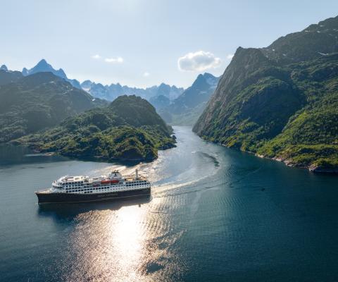 image of ship in the Norwegian fjords