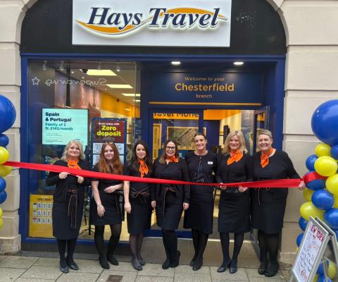 The team at Hays Travel Chesterfield pictured outside the new shop