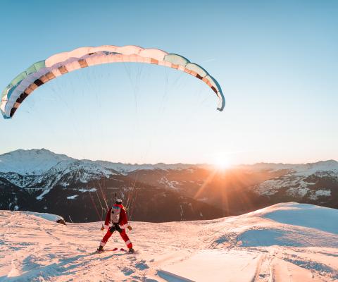 Father Christmas skiing in La Rosiere