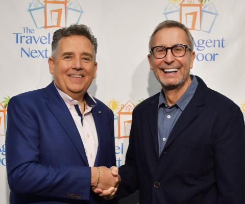 The Travel Agent Next Door chief executive Flemming Friisdahl with Travel Counsellors chief executive Steve Byrne