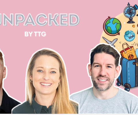 Three podcast presenters for Unpacked by TTG