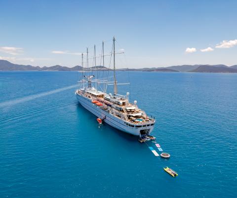 Wind Surf watersports platform in the Caribbean