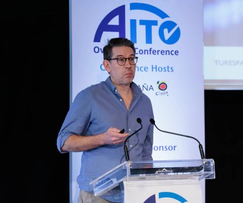Martin Alcock speaking at the 2025 Aito conference