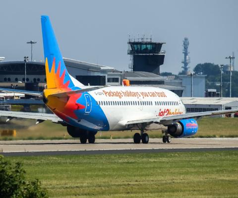 A Jet2 aircraft pictured at Leeds Bradford airport