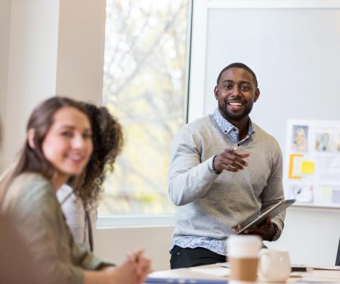 Leading a team meeting