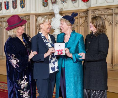 Jo Rzymowska was joined by her partner Lynne and close friends when she received her MBE