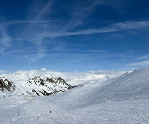 Les Arcs with views to Mont Blanc