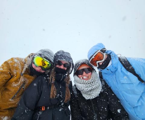 Ski Beat chalet staff enjoying great snow conditions in the French Alps