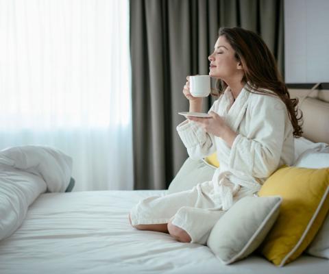 Woman drinking coffee