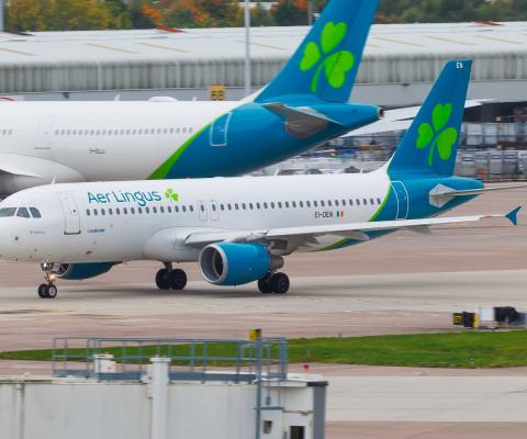 An Aer Lingus aircraft pictured at Manchester airport