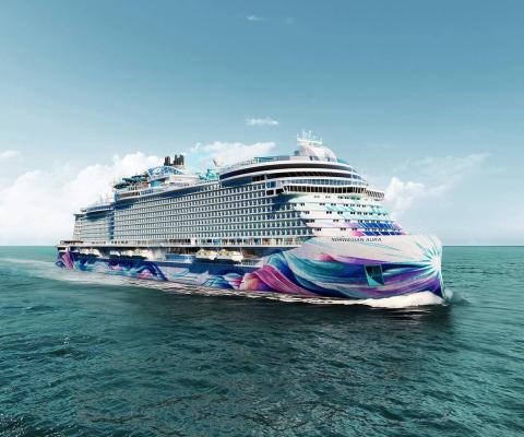 Rendering of cruise ship Norwegian Aura's exterior