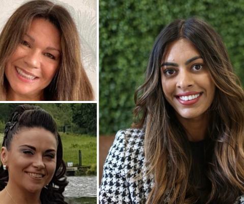 Lorraine Adams (top-left), Vicky Lawrence (bottom-left) and Manisha Blair (right)