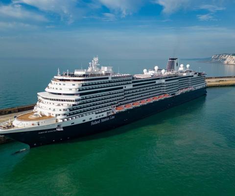 Holland America Line cruise ship NSDM docked in Dover, UK