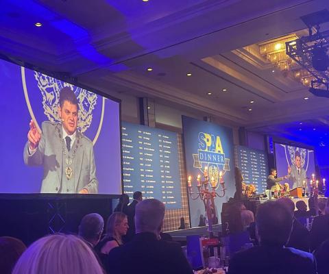 SPAA president Alan Glen speaking at the association's 96th annual dinner
