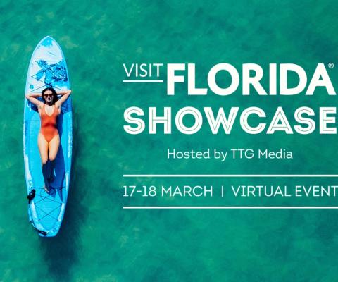 Florida Showcase visual with person lying on paddleboard