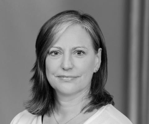 Woman in black and white photo 