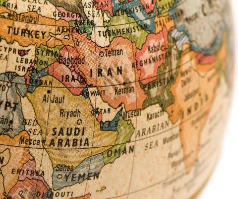 Map showing the Middle East region