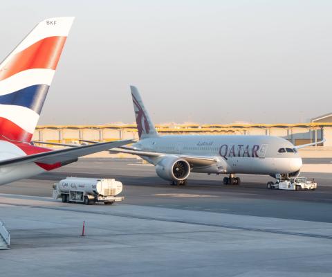 Qatar Airways plane at airport