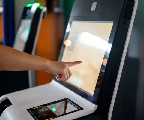 EU border control fingerprint scanner kiosk