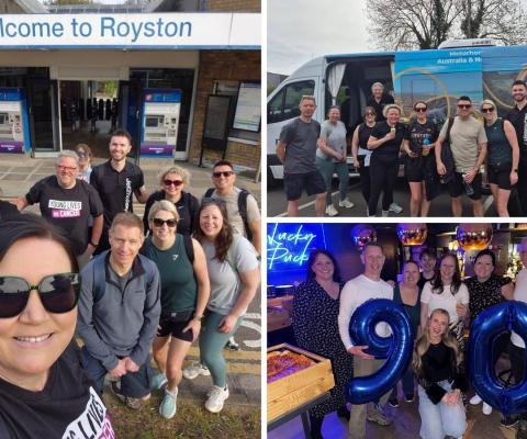 Premier Travel team on Royston to Cambridge charity cancer walk