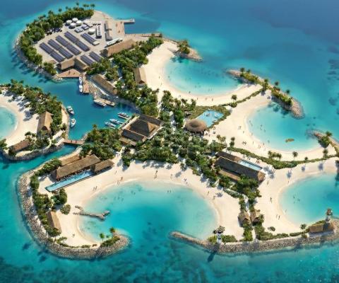 Rendering of MSC Cruises' new private island in The Bahamas, Sandy Cay