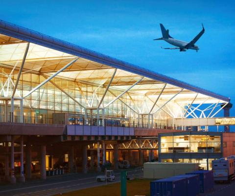 Stansted airport at night