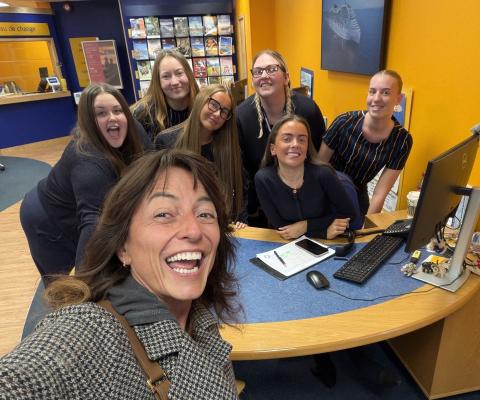 Davina McCall with Hays Travel team