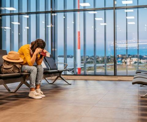 Stressed holidaymaker