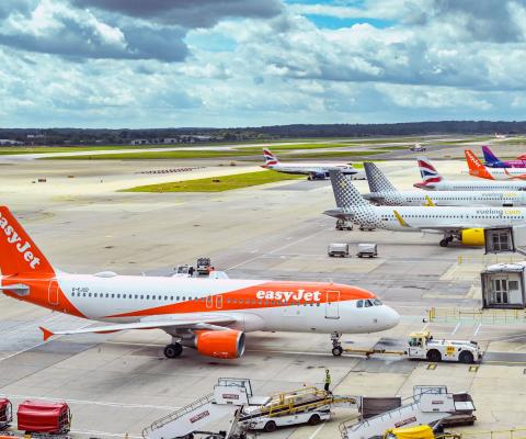 Aircraft at the stand at Gatwick airport