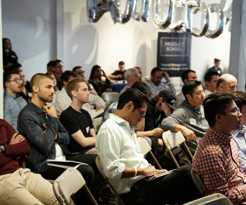 A gathering during a conference session