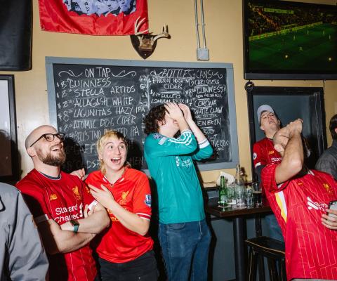 Football fans in Brooklyn