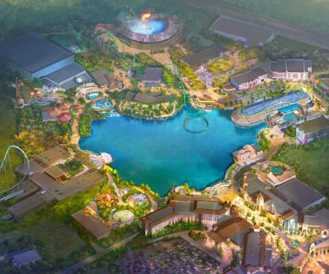 Conceptual artist rendering of Universal United Kingdom Resort