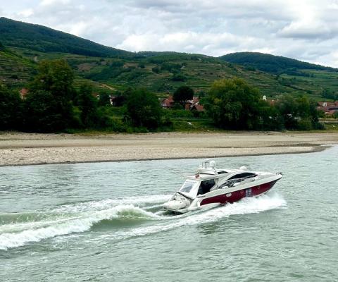 Low-water level seen on the Danube