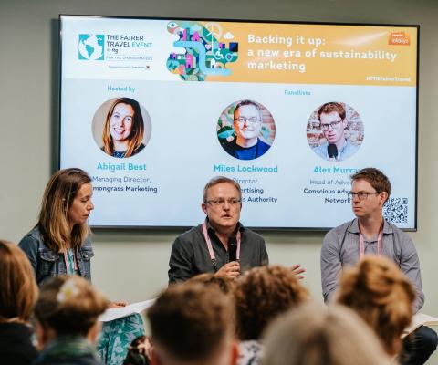 Abigail Best, Miles Lockwood and Alex Murray at the 2026 Fairer Travel Event