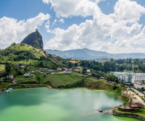 Aerial view of Guatape, Colombia