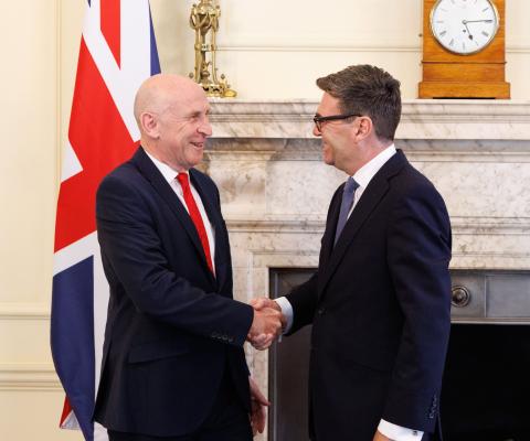 Chancellor John Healey pictured with Prime Minister Andy Burnham