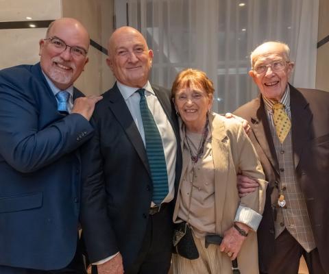 Wardle (right) pictured with son Chris (left), Freudmann and wife Ruth