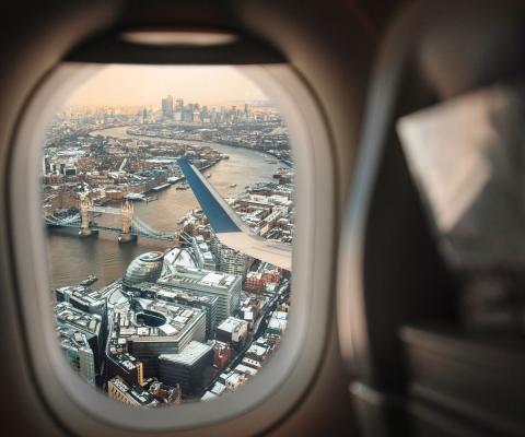 Central London viewed from an aircraft window